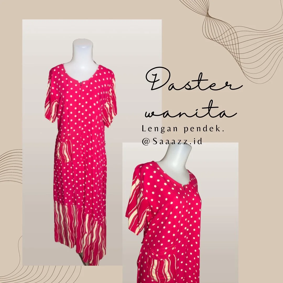 Daster lengan pendek polcadot