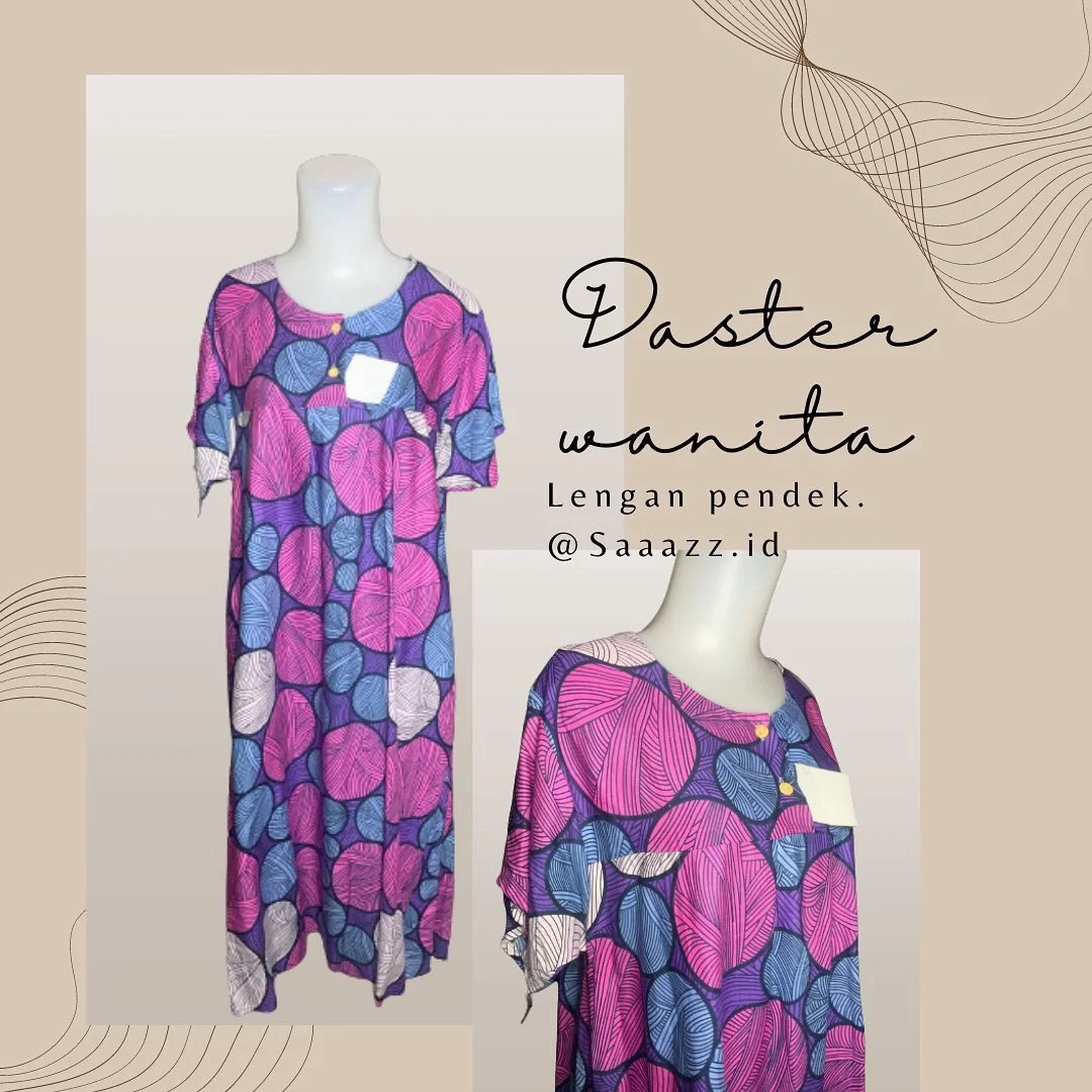 Daster Rayon Lengan Pendek Motif Lingkar Ungu